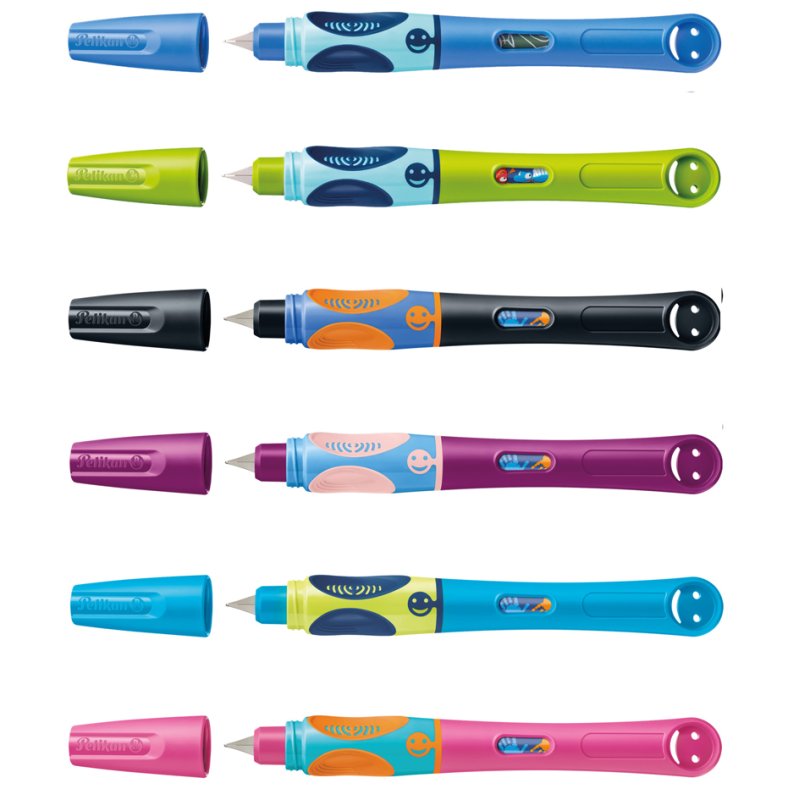 Pelikan griffix stylo plume Neon Black, droitiers, bleu royal, largeur de plume A
